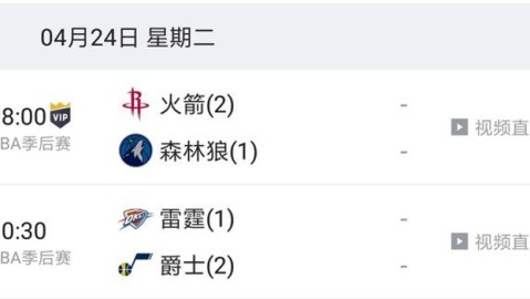nba季后赛前瞻：詹姆斯32胜0负火箭你准备好熬夜了吗